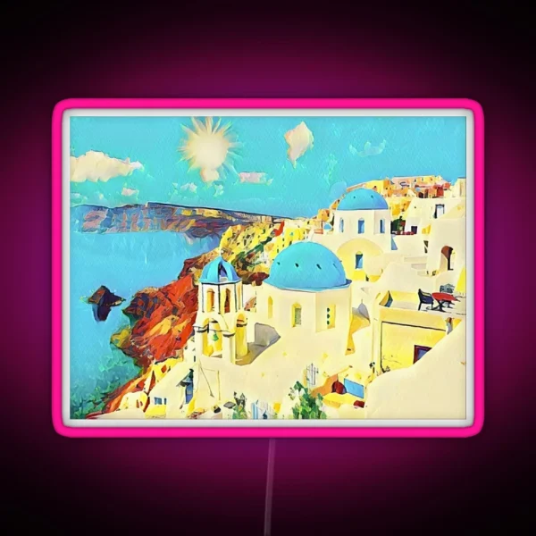 Santorini Greek Islands RGB Neon Sign
