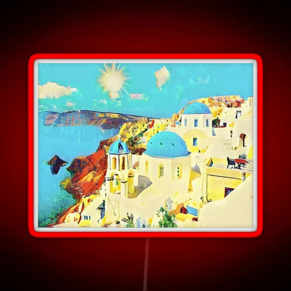 Santorini Greek Islands RGB Neon Sign
