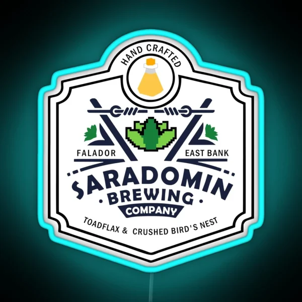 Saradomin Brewing Company OSRS Herb Flipped RGB Neon Sign