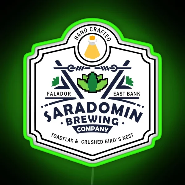 Saradomin Brewing Company OSRS Herb Flipped RGB Neon Sign
