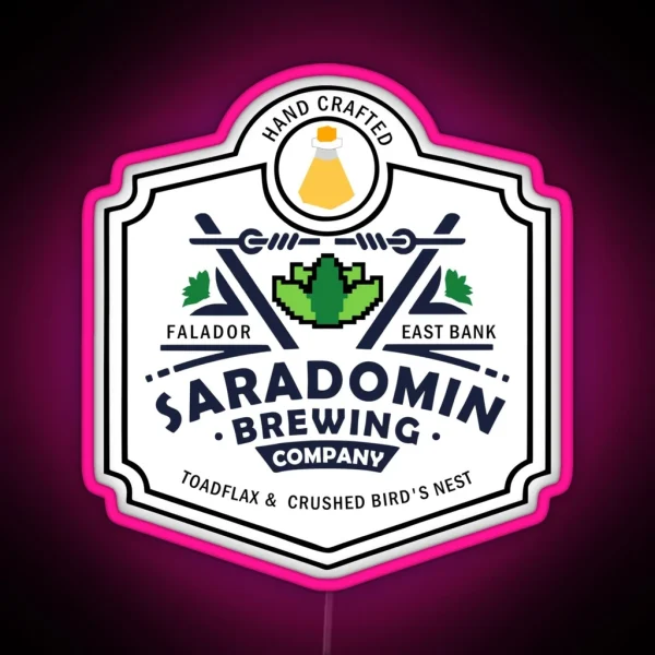Saradomin Brewing Company OSRS Herb Flipped RGB Neon Sign