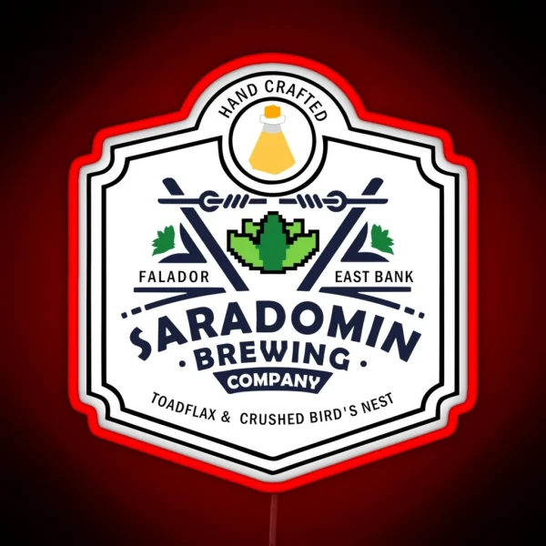 Saradomin Brewing Company OSRS Herb Flipped RGB Neon Sign