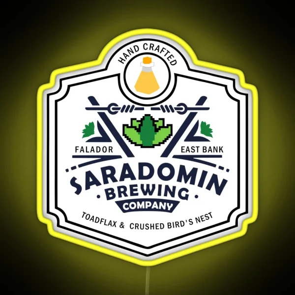 Saradomin Brewing Company OSRS Herb Flipped RGB Neon Sign