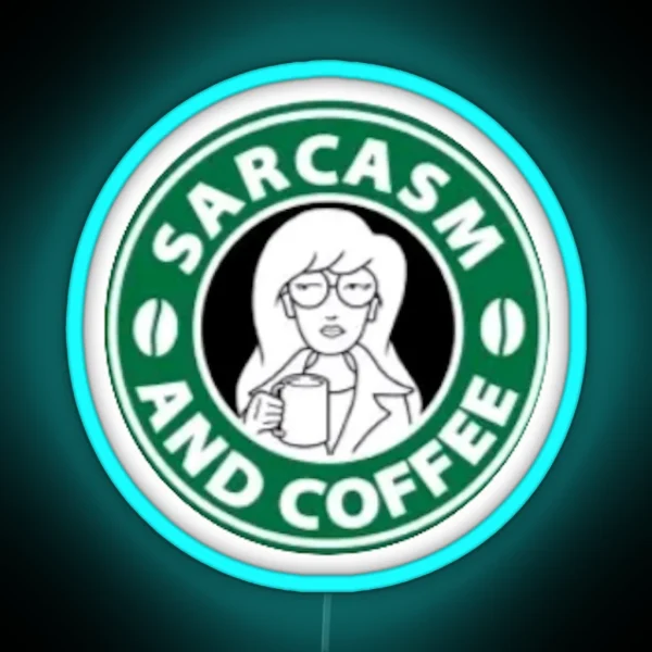 Sarcasm And Coffee RGB Neon Sign