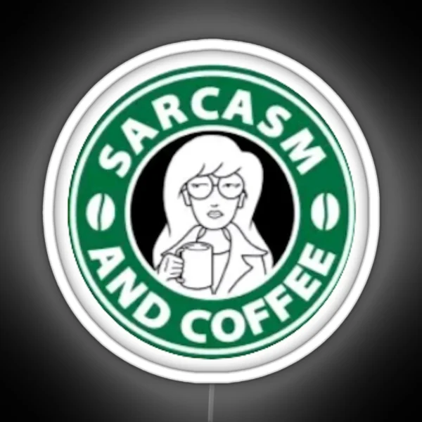 Sarcasm And Coffee RGB Neon Sign