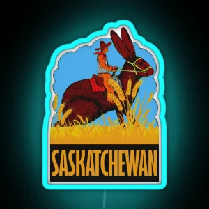 Saskatchewan Canada Vintage Travel Decal RGB Neon Sign