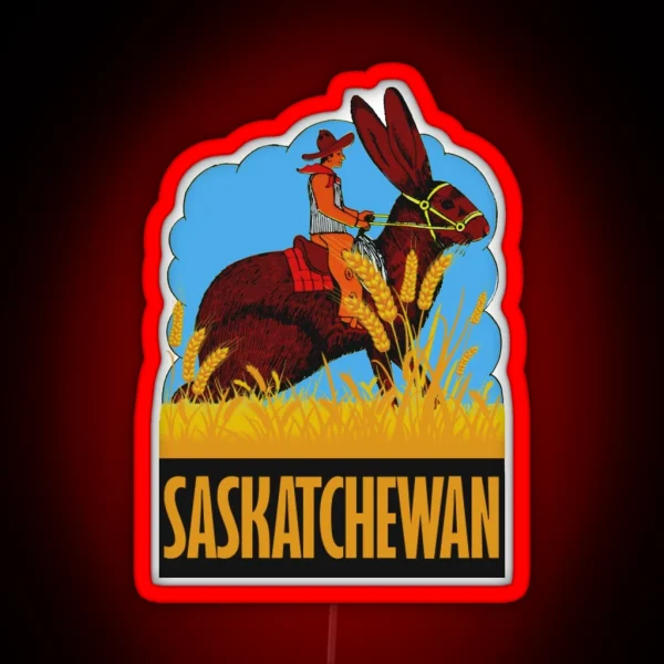 Saskatchewan Canada Vintage Travel Decal RGB Neon Sign