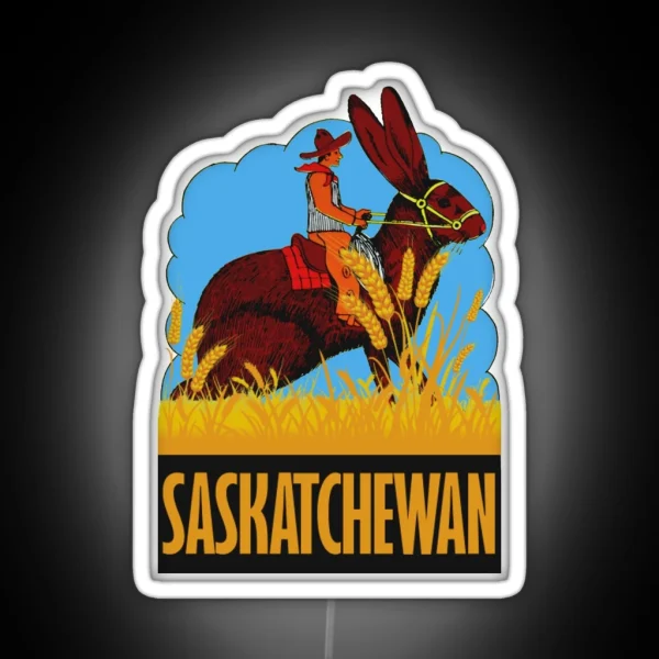 Saskatchewan Canada Vintage Travel Decal RGB Neon Sign