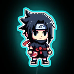 Sasuke Pixel Art RGB Neon Sign