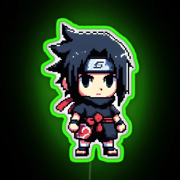 Sasuke Pixel Art RGB Neon Sign