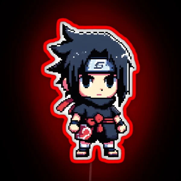 Sasuke Pixel Art RGB Neon Sign