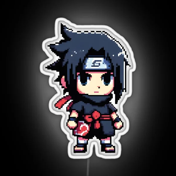Sasuke Pixel Art RGB Neon Sign