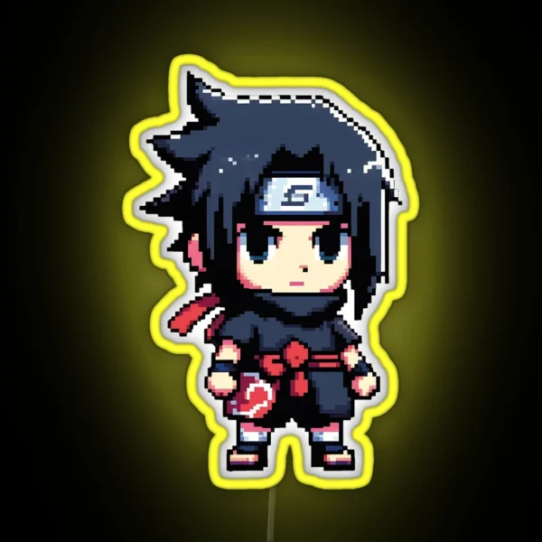 Sasuke Pixel Art RGB Neon Sign