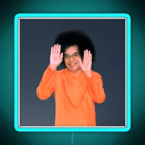 Sathya Sai Baba Blessings Photo RGB Neon Sign