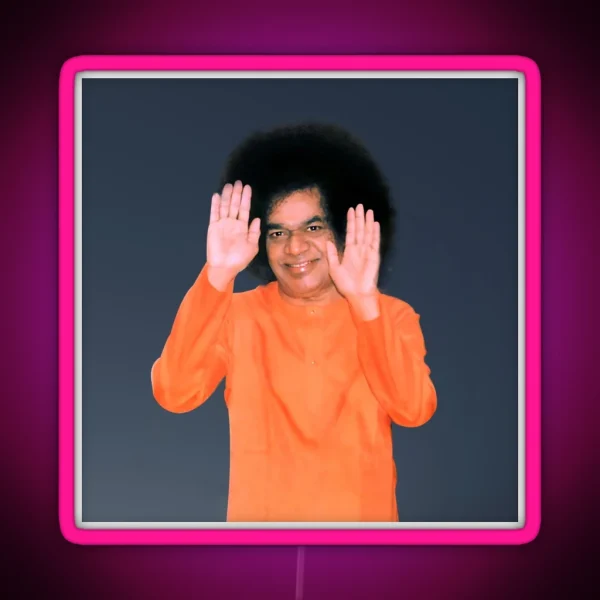 Sathya Sai Baba Blessings Photo RGB Neon Sign