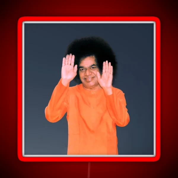 Sathya Sai Baba Blessings Photo RGB Neon Sign