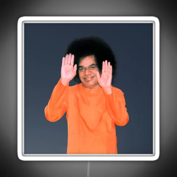 Sathya Sai Baba Blessings Photo RGB Neon Sign