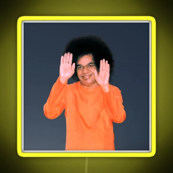 Sathya Sai Baba Blessings Photo RGB Neon Sign