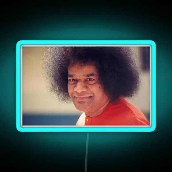 Sathya Sai Baba Straight Looking RGB Neon Sign