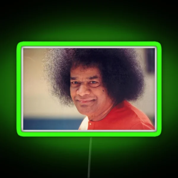 Sathya Sai Baba Straight Looking RGB Neon Sign