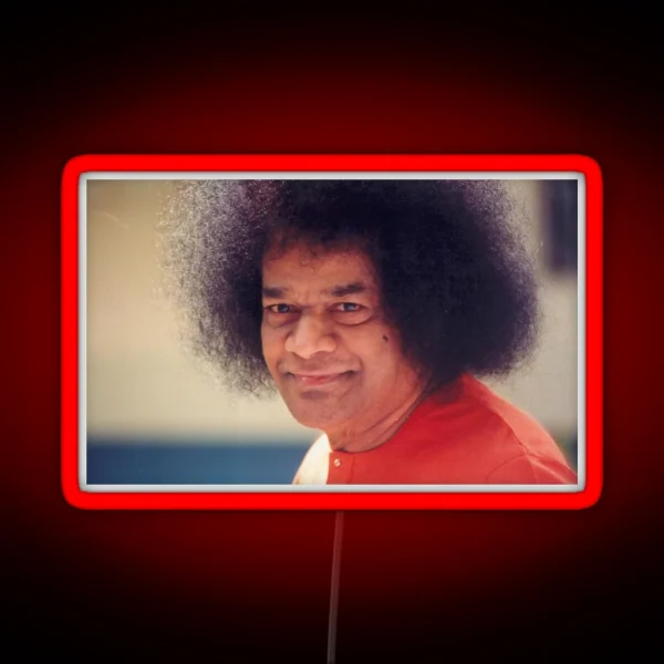 Sathya Sai Baba Straight Looking RGB Neon Sign