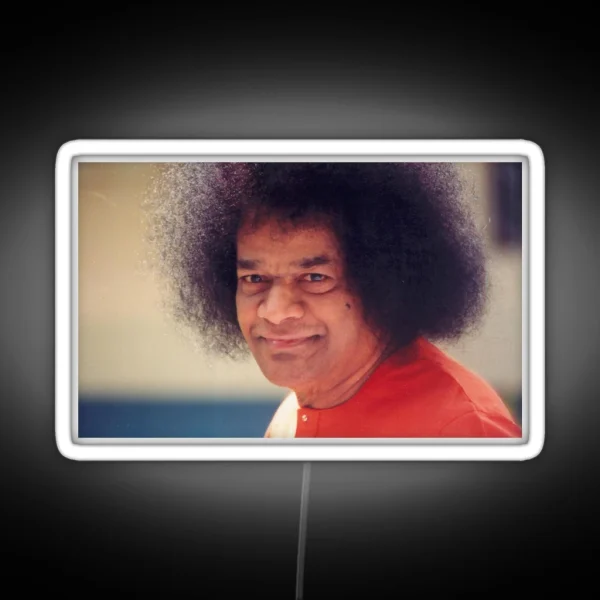 Sathya Sai Baba Straight Looking RGB Neon Sign