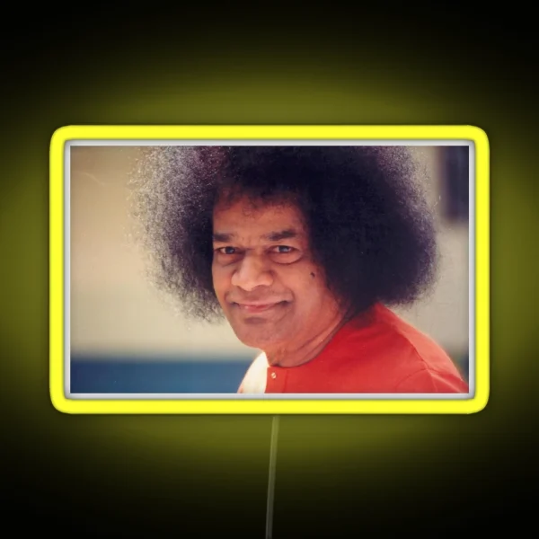 Sathya Sai Baba Straight Looking RGB Neon Sign