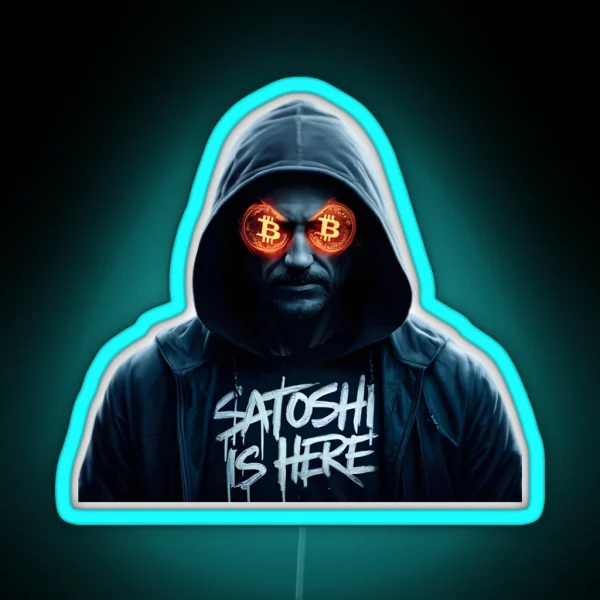 Satoshi Nakamoto Bitcoin Creator RGB Neon Sign