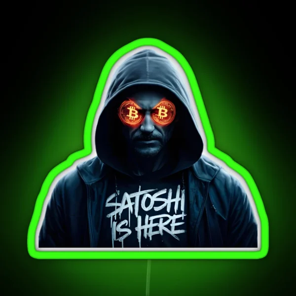 Satoshi Nakamoto Bitcoin Creator RGB Neon Sign