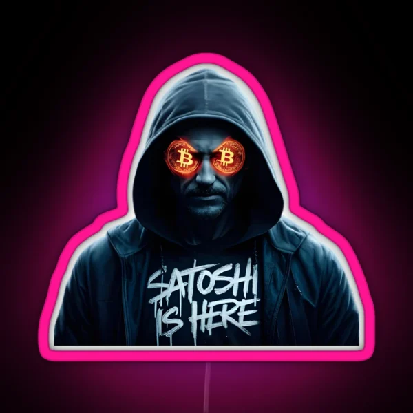 Satoshi Nakamoto Bitcoin Creator RGB Neon Sign