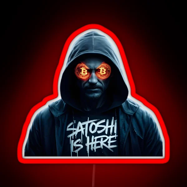 Satoshi Nakamoto Bitcoin Creator RGB Neon Sign