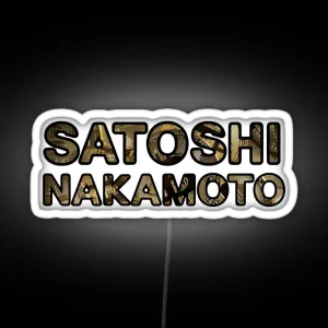 Satoshi Nakamoto Bitcoin Crypto Design RGB Neon Sign