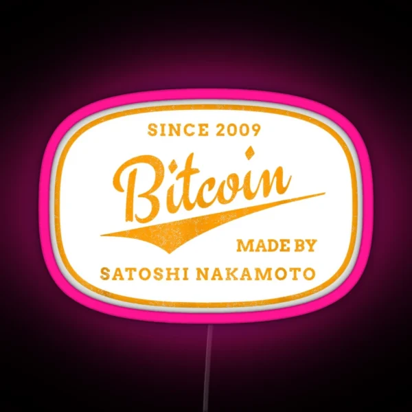 Satoshi Nakamoto Bitcoin Cryptocurrency Bitcoin BTC RGB Neon Sign