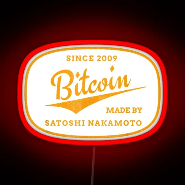 Satoshi Nakamoto Bitcoin Cryptocurrency Bitcoin BTC RGB Neon Sign