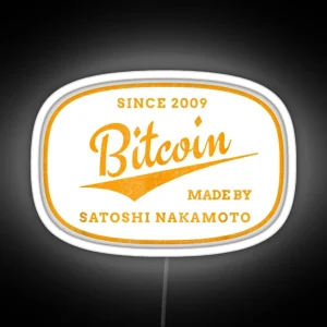 Satoshi Nakamoto Bitcoin Cryptocurrency Bitcoin BTC RGB Neon Sign