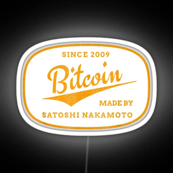 Satoshi Nakamoto Bitcoin Cryptocurrency Bitcoin BTC RGB Neon Sign