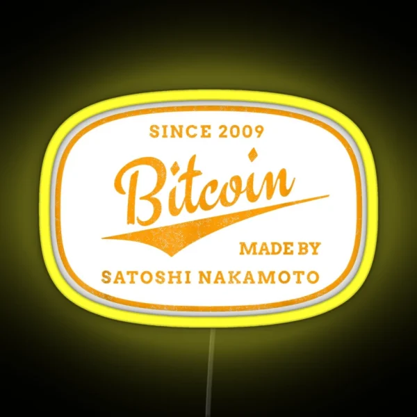 Satoshi Nakamoto Bitcoin Cryptocurrency Bitcoin BTC RGB Neon Sign