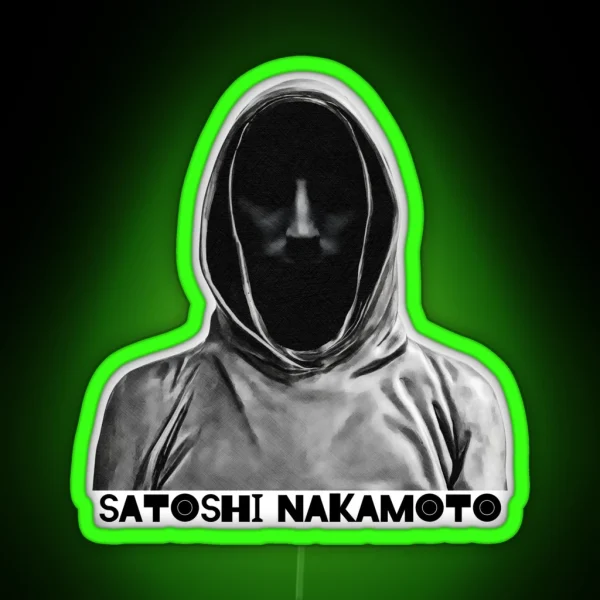 Satoshi Nakamoto Bitcoin RGB Neon Sign
