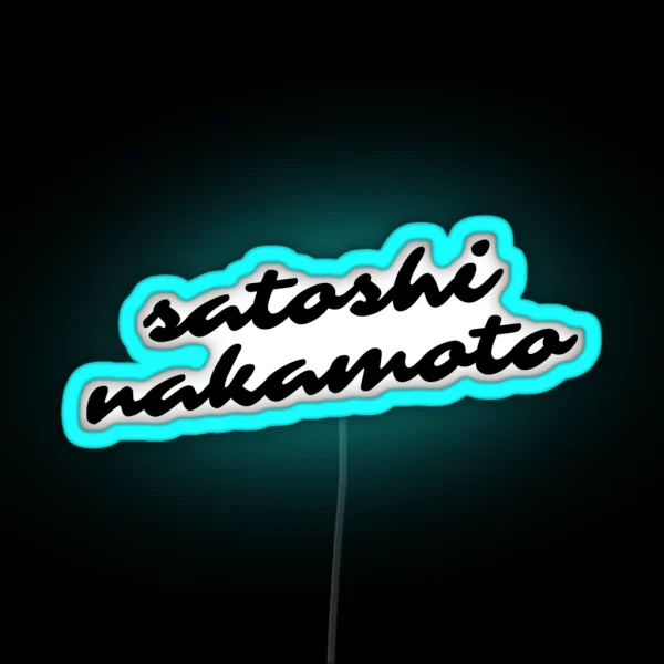 Satoshi Nakamoto Cryptocurrency RGB Neon Sign
