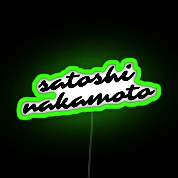 Satoshi Nakamoto Cryptocurrency RGB Neon Sign