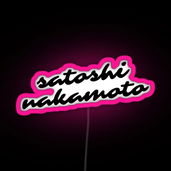 Satoshi Nakamoto Cryptocurrency RGB Neon Sign