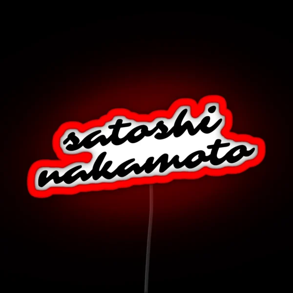 Satoshi Nakamoto Cryptocurrency RGB Neon Sign