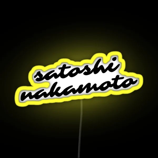 Satoshi Nakamoto Cryptocurrency RGB Neon Sign