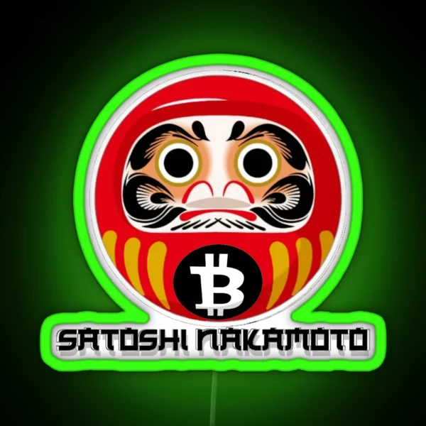 Satoshi Nakamoto Daruma RGB Neon Sign