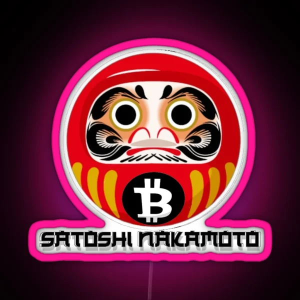 Satoshi Nakamoto Daruma RGB Neon Sign