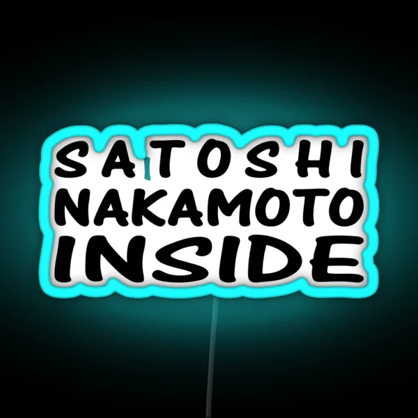 Satoshi Nakamoto Inside RGB Neon Sign