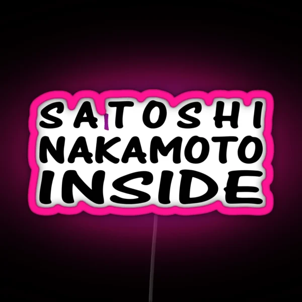 Satoshi Nakamoto Inside RGB Neon Sign