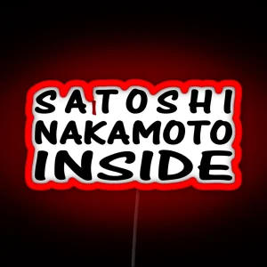 Satoshi Nakamoto Inside RGB Neon Sign