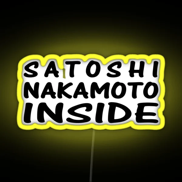 Satoshi Nakamoto Inside RGB Neon Sign