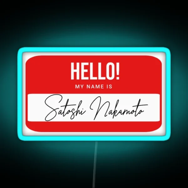 Satoshi Nakamoto Namecard RGB Neon Sign